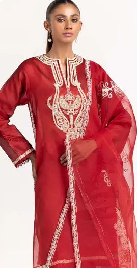 3PC Rawsilk Embossed Suit 